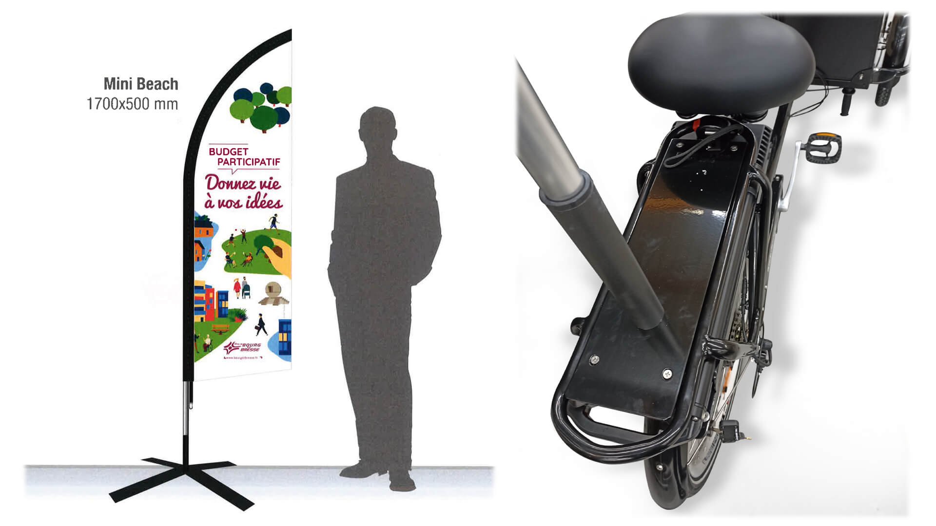 Oriflamme pour vélo ou triporteur