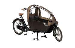 Biporteur avec selle Brooks et protection pluie en tissu déperlant tweed