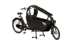 Biporteur avec selle Brooks et protection pluie en PVC noir