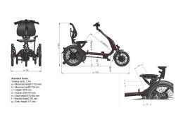 Les dimensions du tricycle Easy Rider Compact électrique