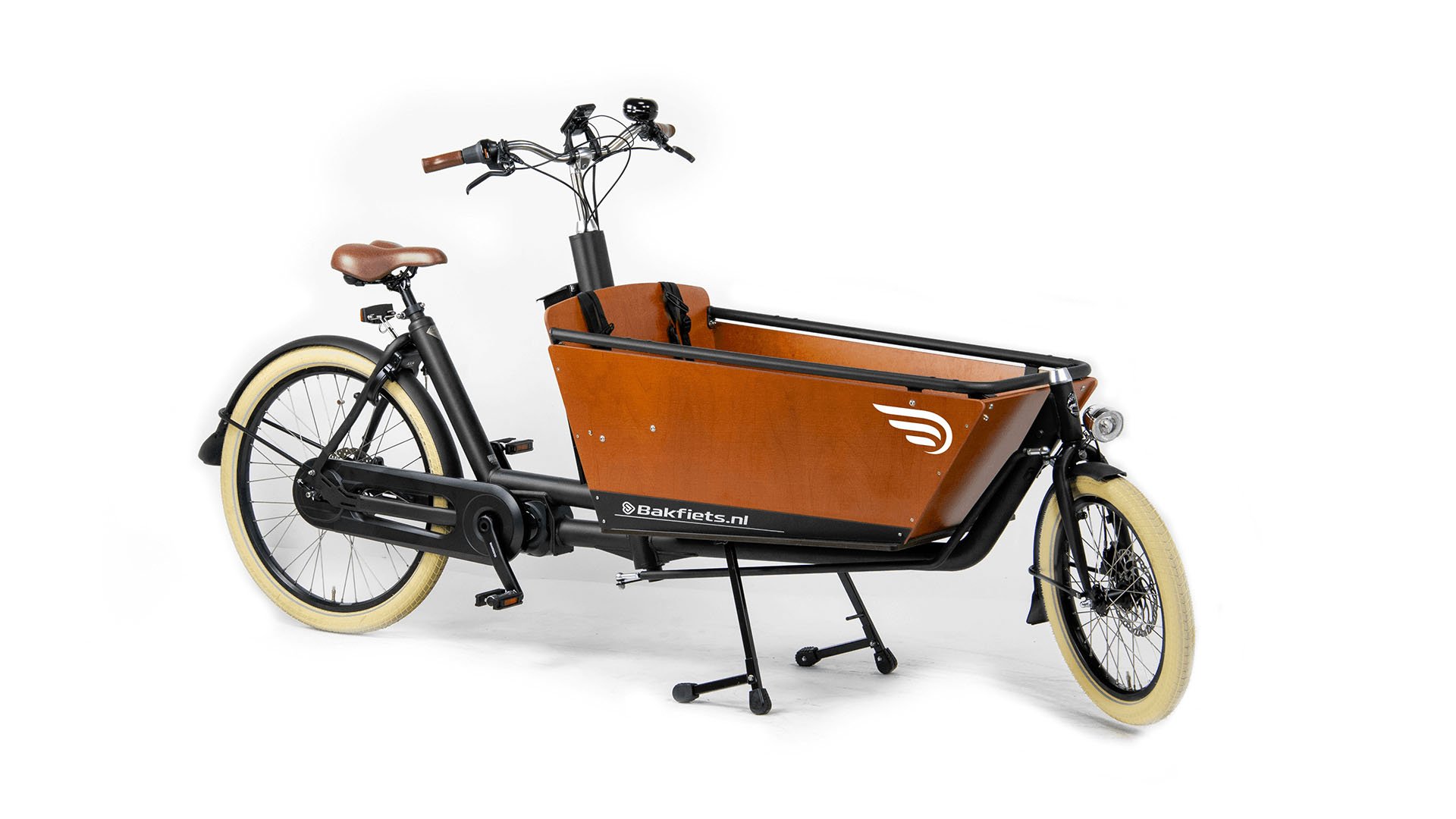 Biporteur électrique Bakfiets Confort avec cadre noir mat