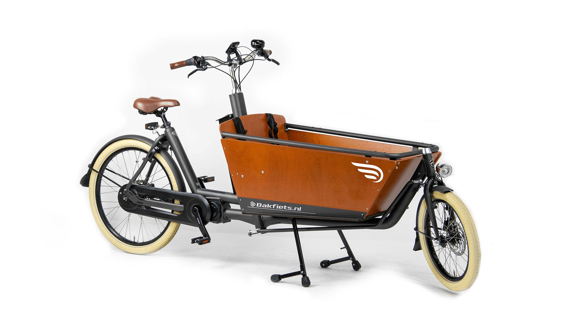 Biporteur électrique Bakfiets Confort avec cadre gris granit mat