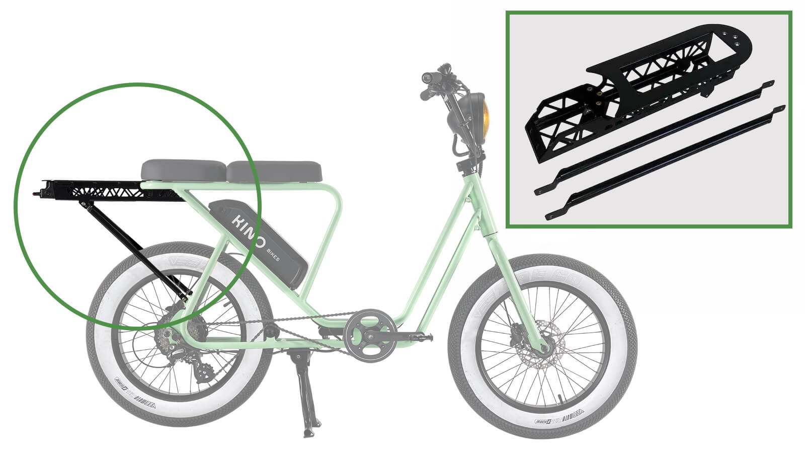 Extension avec panier et siège bébé fixé dessus