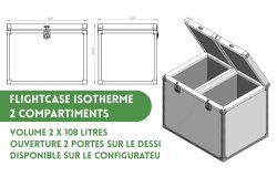 Specs et dimensions du coffre isotherme 2 x 108 litres (sur configurateur)