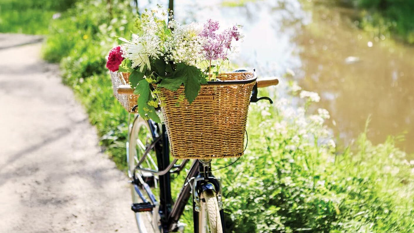 Panier de vélo avant amovible en rotin Basil Breme
