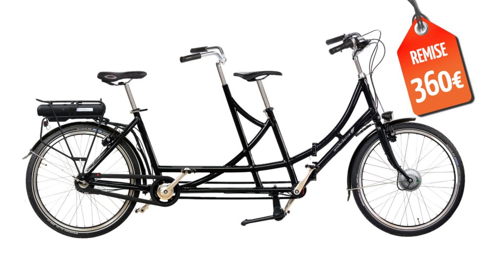 Tandem pliant électrique de grande randonnée dans sa configuration de base 