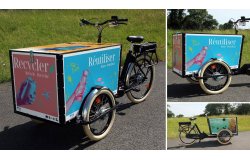 Le triporteur publicitaire Amsterdam Air eDrive avec coffre personnalisé