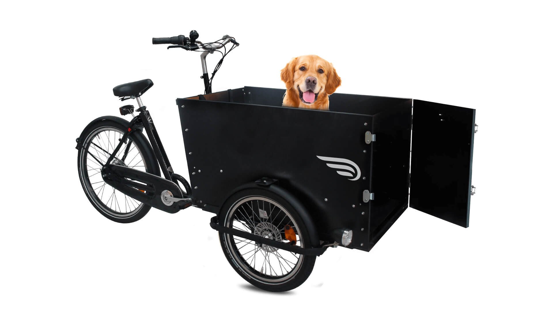 Le triporteur Amsterdam Air musculaire chien dans sa configuration de base