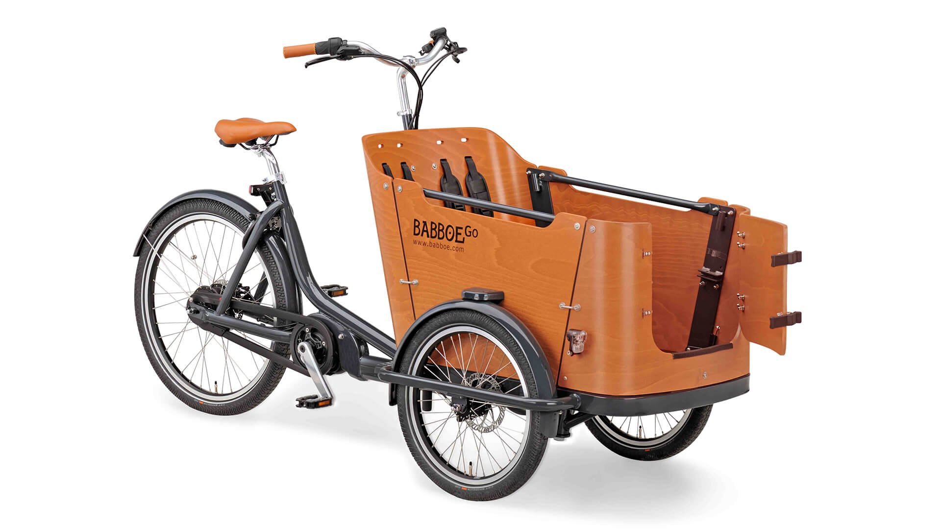 Le Babboe Go Mountain avec porte à l'avant ouverte