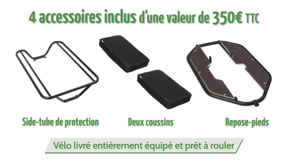 Les quatre accessoires inclus dans le pack Family