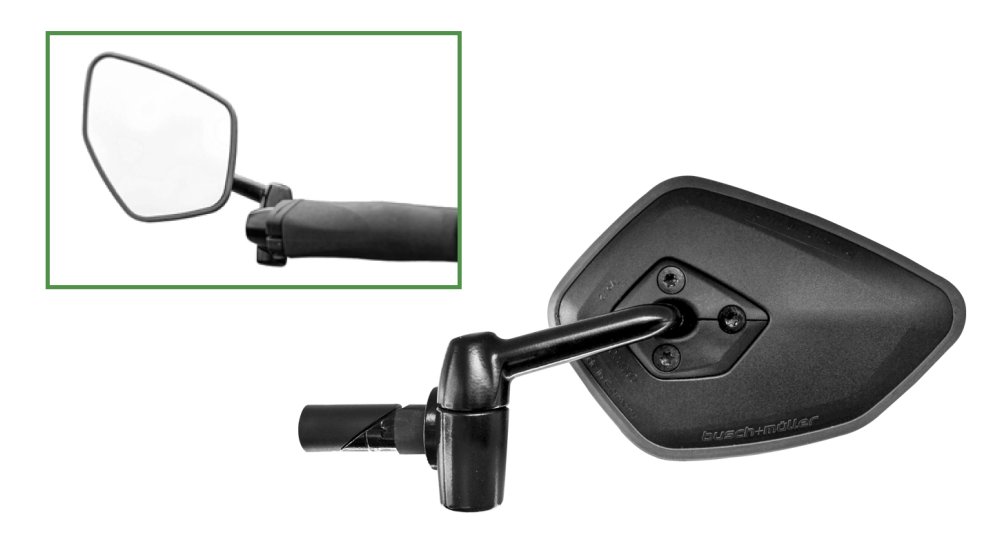 Rétroviseur d'extremité de guidon pour tricycles Pfautec