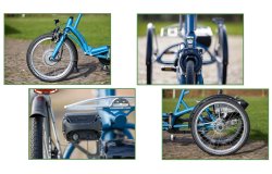 Tandem tricycle électrique enfant devant Kivo Plus de vanRaam