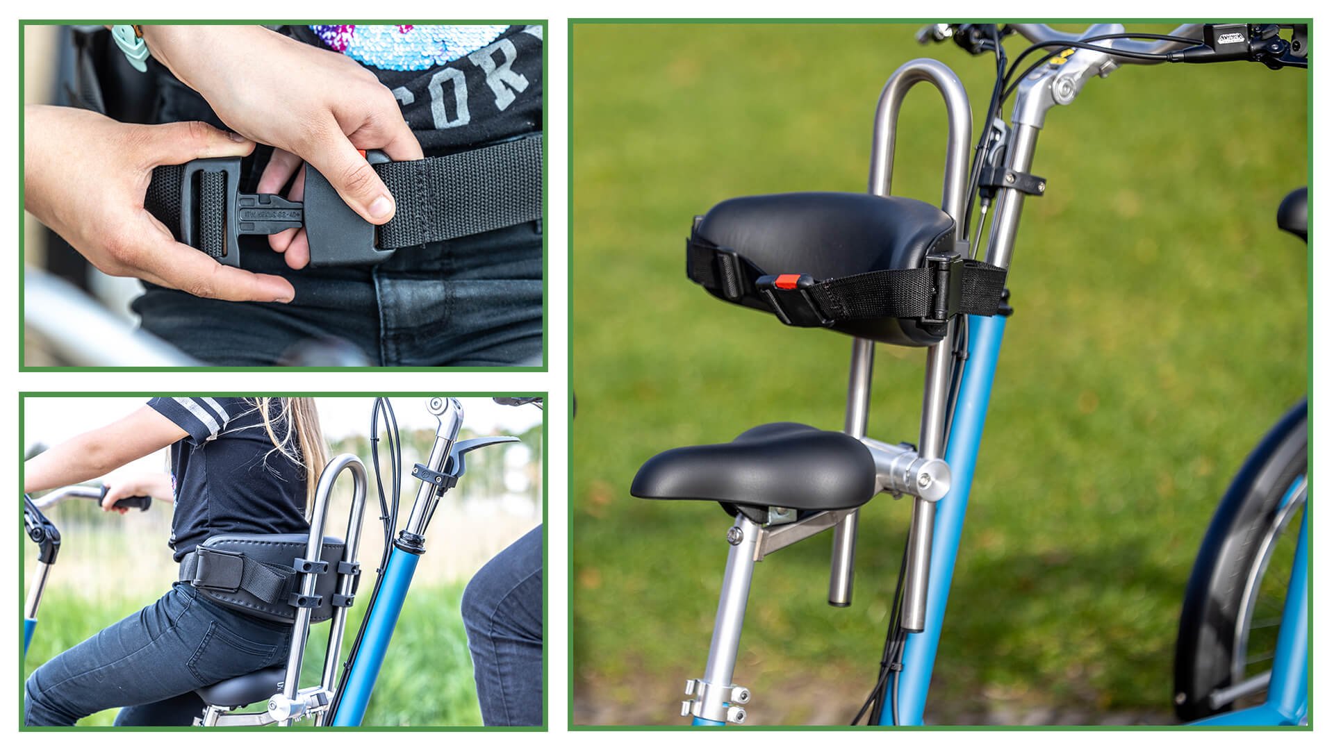 Tandem tricycle électrique enfant devant Kivo Plus de vanRaam