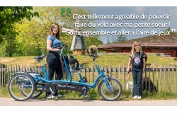 Tandem tricycle électrique enfant devant Kivo Plus de vanRaam
