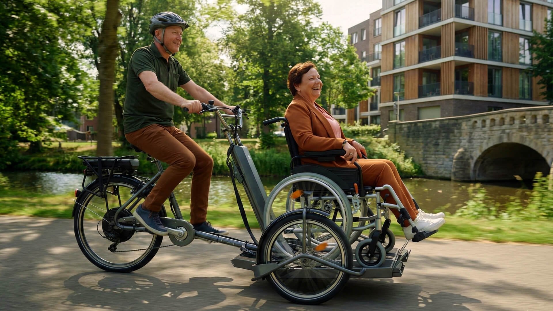 Tricycle transport fauteuil roulant ( version sans assistance électrique)