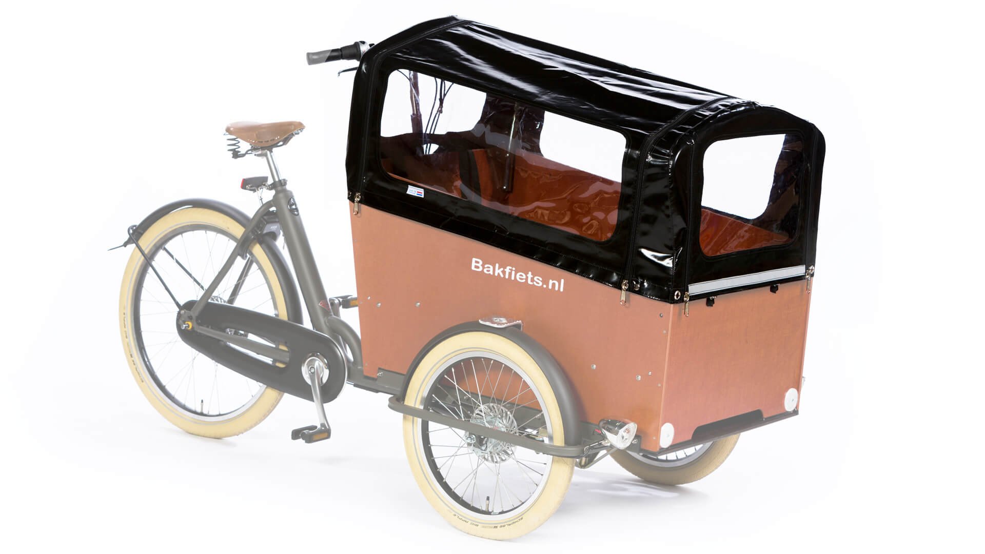 Protection pluie en PVC noir pour triporteur Bakfiets et Amsterdam Air