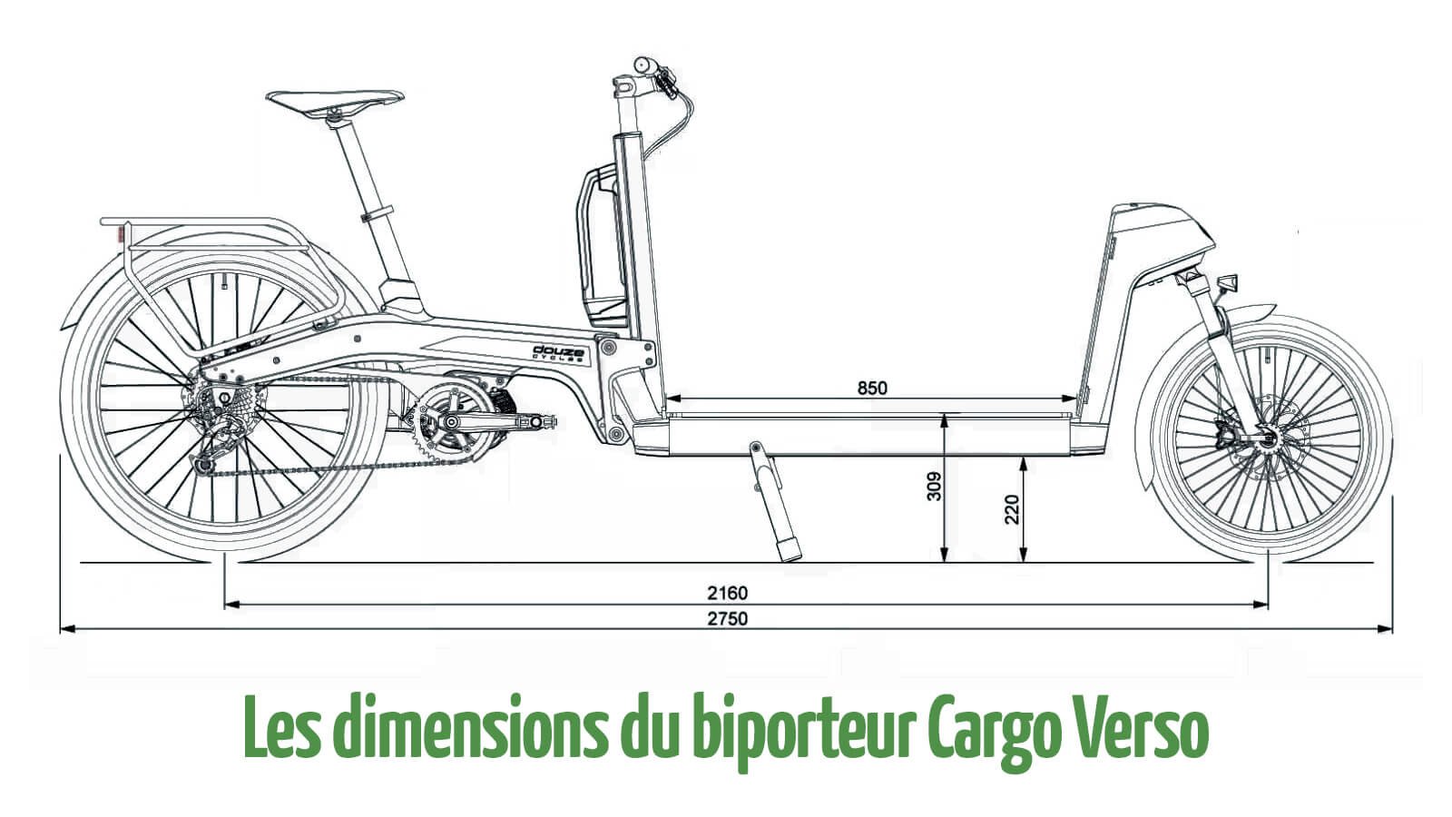 Les dimensions du biporteur Cargo Verso