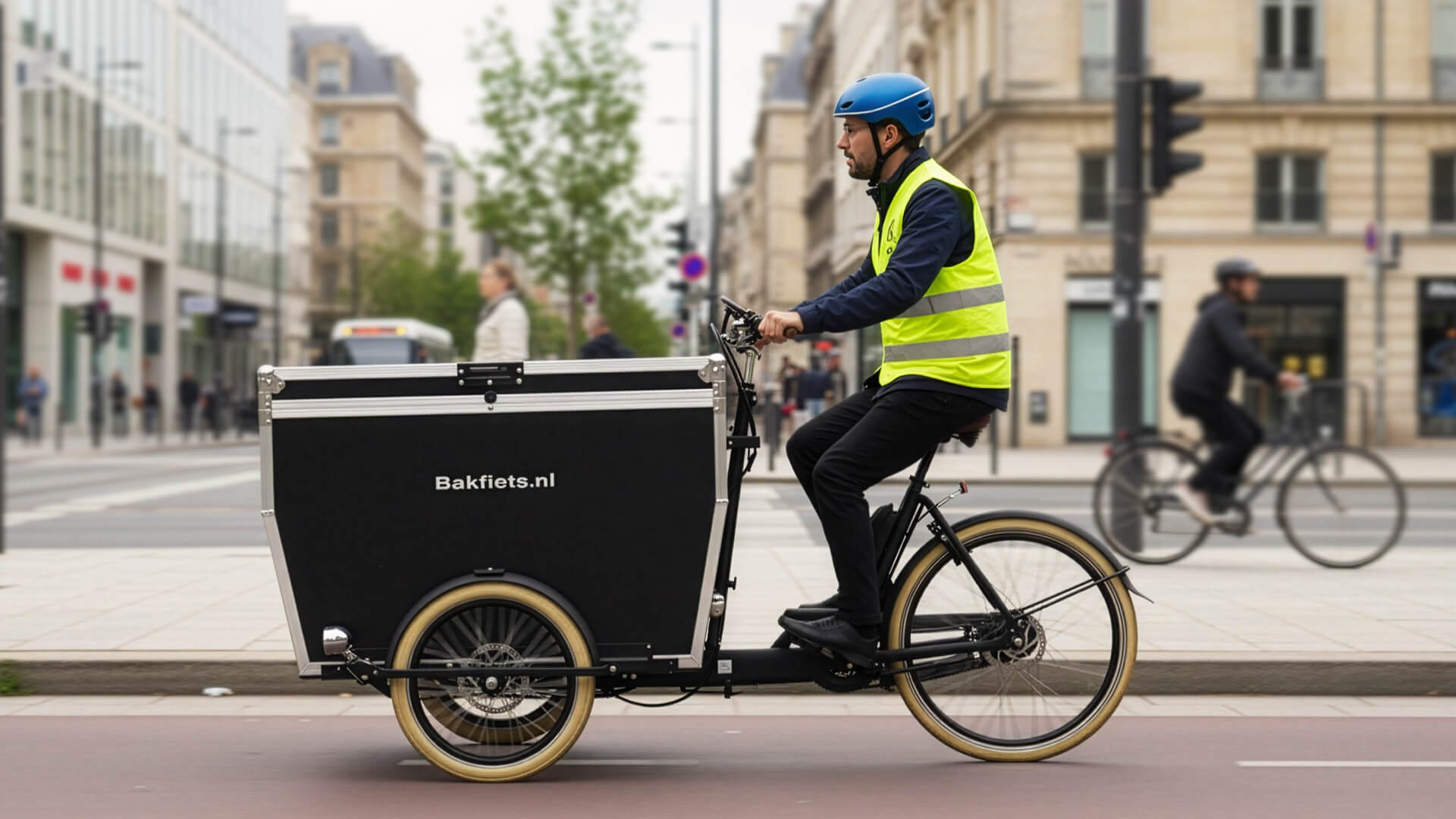 Triporteur électrique Bakfiets Flightcase assistance pédalier Shimano