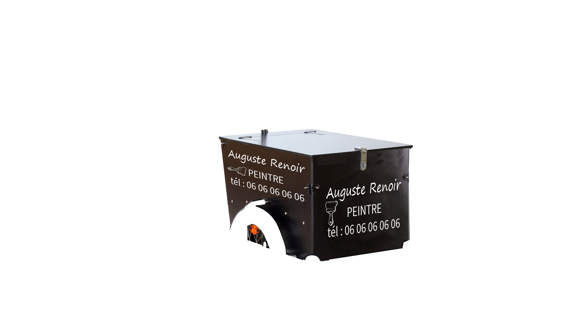 Personnalisation de la caisse d'un triporteur avec couvercle