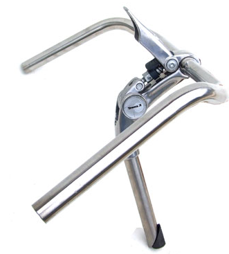 Potence réglable rapidement sans outil, ARGENT, dia 22.2 mm