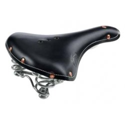 Selle cuir piquée MG noire, avec ressorts de tension