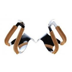 Demi Cale pieds acier avec cuir miel (la paire)