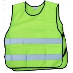 Gilet de vélo jaune pour enfant de 6 à 12 ans avec ouverture devant