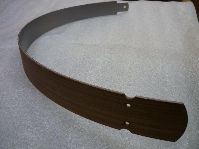 Garde boue arrière chêne et Alu largeur 60 mm roue 28 pouces