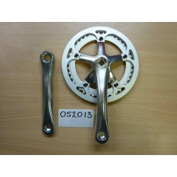 Plateau 42 dents et manivelles avec disque protection,pour axe carré,poli