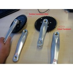 Jeu de plateaux 38 dents et manivelles pour tandem avec pédaliers indépendants