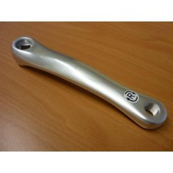 Manivelle droite avant pour tandem avec pédaliers dépendants,argent