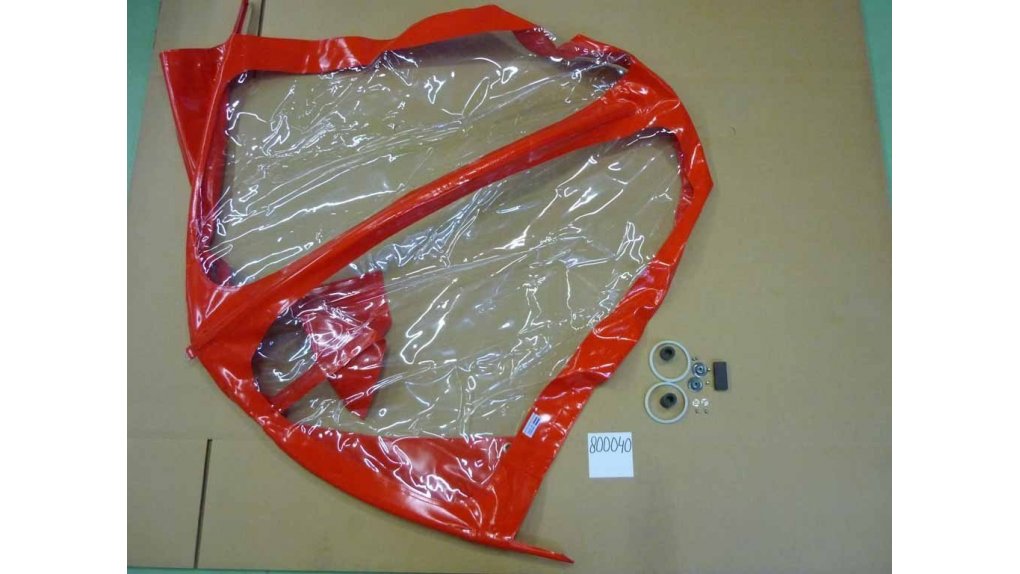 Protection pluie enfant pour biporteur Bakfiets.nl long,coloris rouge