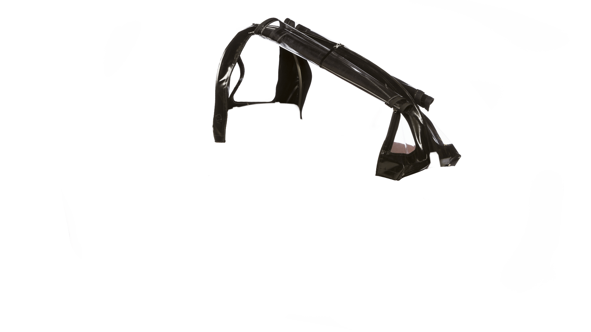 Tente de pluie pour biporteur en PVC noir Ouverture 90% haute avec fermeture (avec visserie)