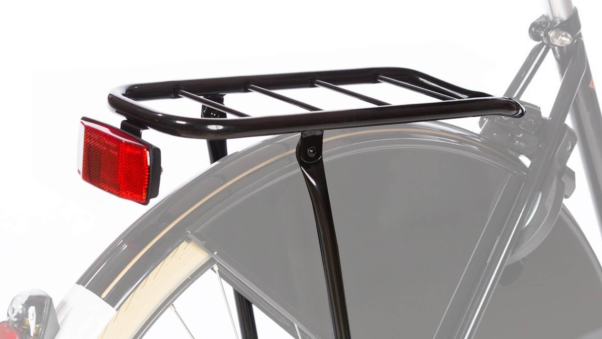 Porte-bagage noir en acier.