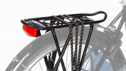 Porte-bagage noir en aluminium.