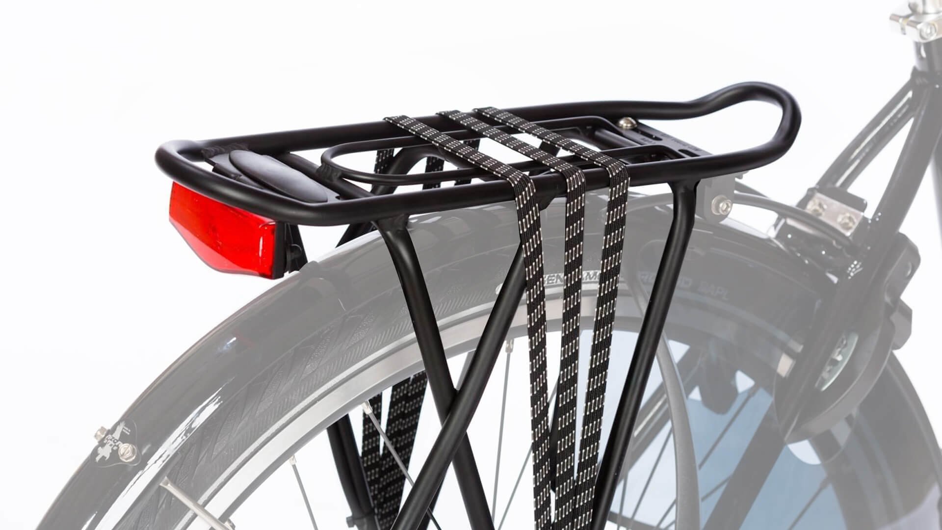 Porte-bagage noir en aluminium.