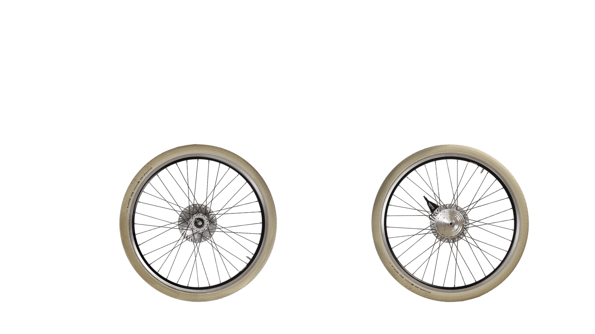 Pneus ballons Schwalbe crème.