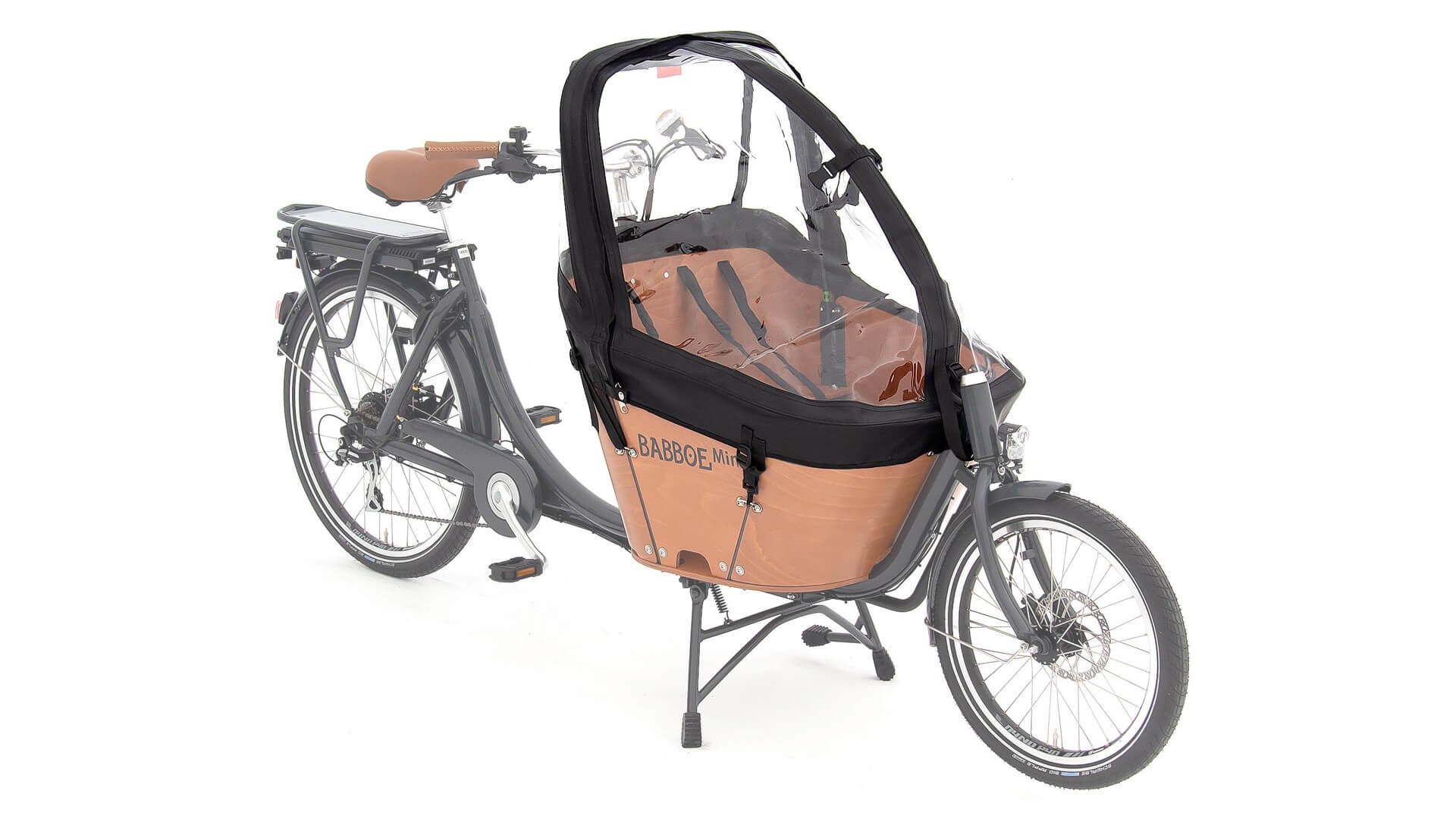 Protection pluie noire pour biporteur Babboe Mini