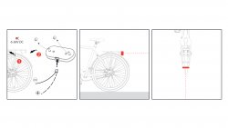 Feu arriere Spanninga ELIPS XE porte-bagage 80mm alimentation batterie 6V-36V
