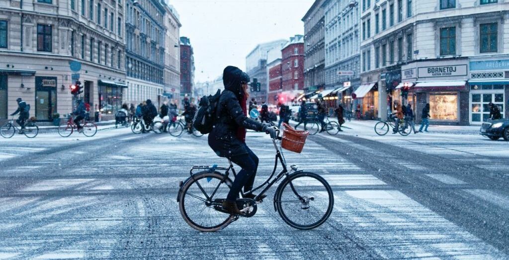 faire du vélo en hiver équipé