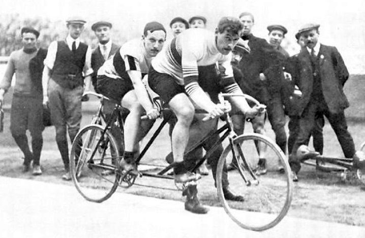 Maurice Schilles et André Auffray, vainqueurs de l'épreuve en tandem aux Jeux Olympiques de Londres en 19808
