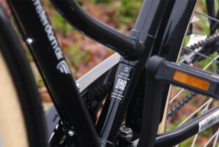 Étiquette Paravol sur cadre de vélo hollandais Amsterdam Air