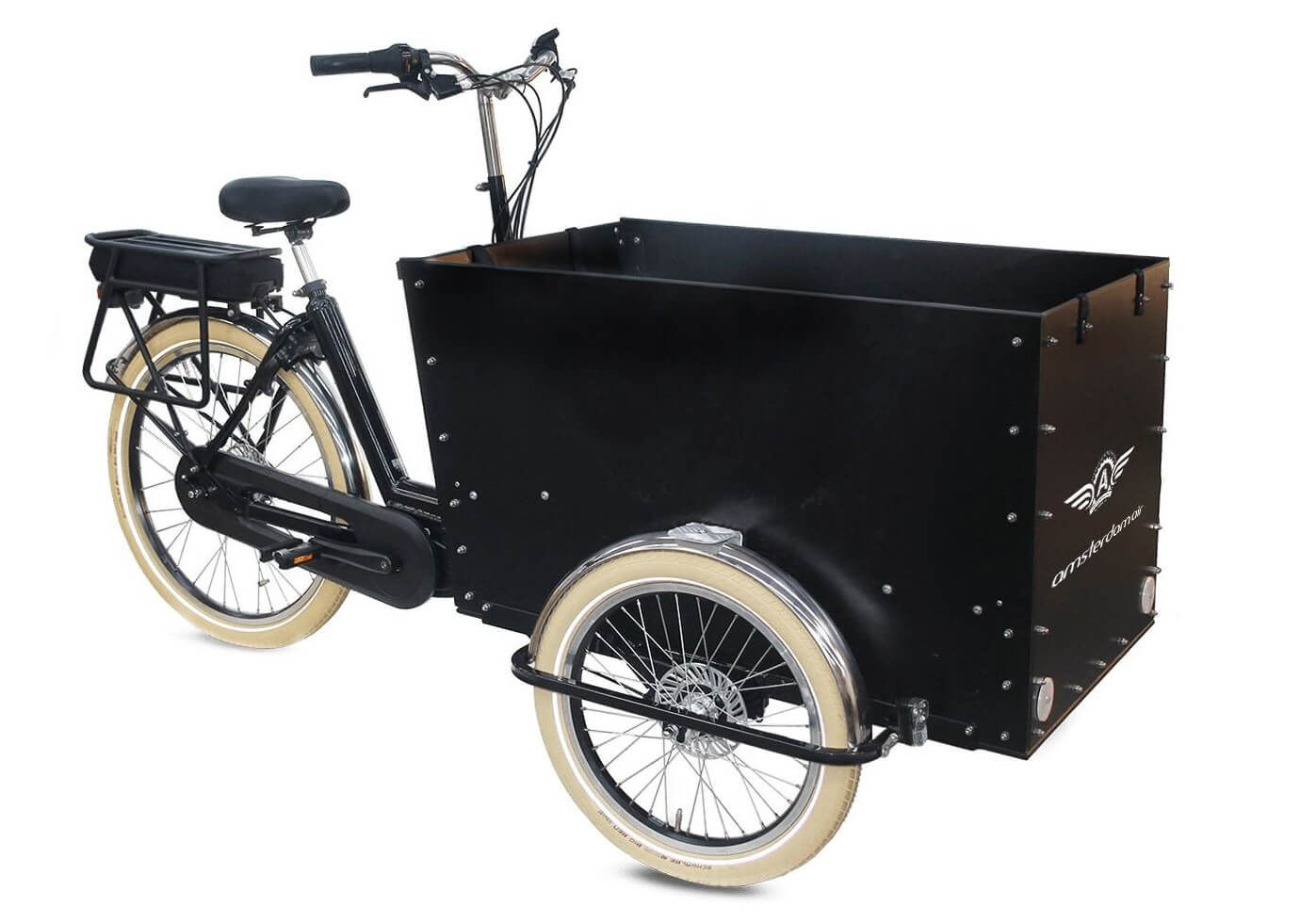 Le triporteur Amsterdam Air eDrive avec assistance pédalier Bafang 80 Nm