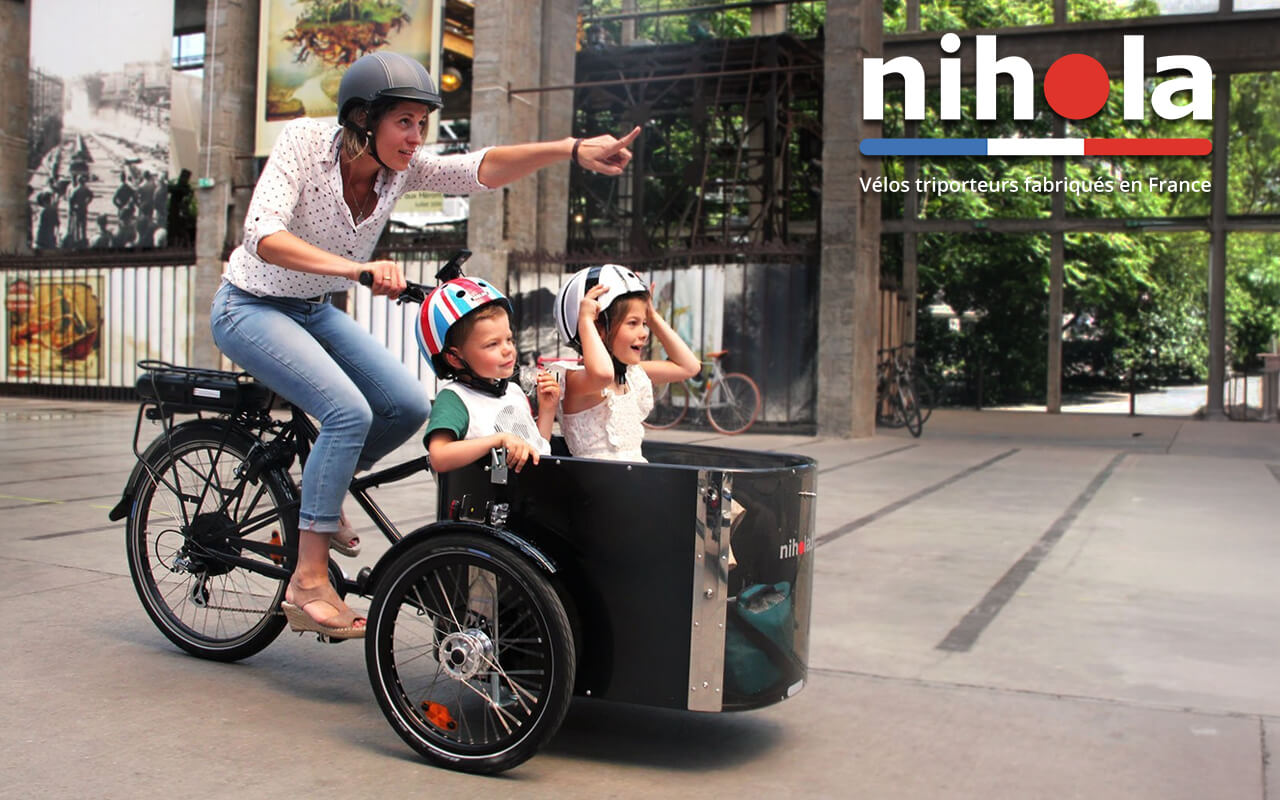 Le triporteur électrique NIHOLA CARGO Family 